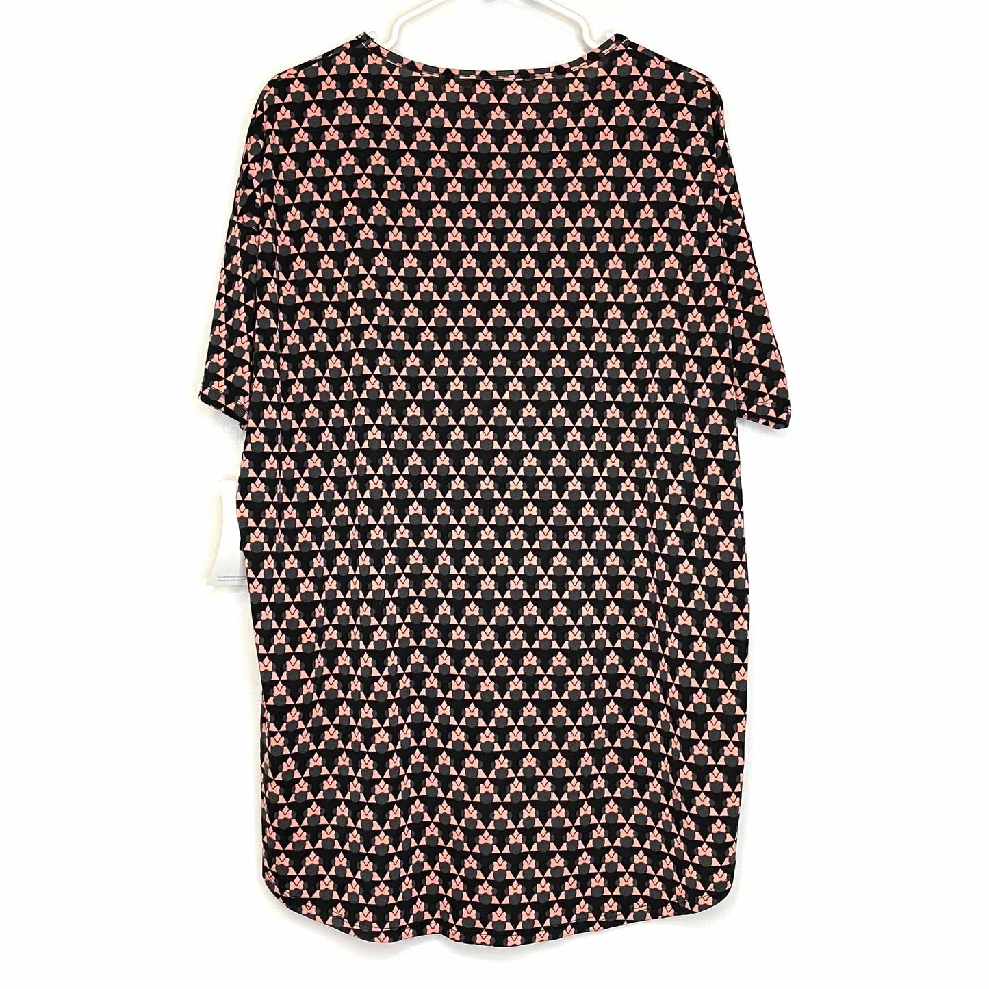 LuLaRoe Womens S Irma Black/Pink ’Minnie Mouse’ Geometric Multicolor S/s Tunic Top NWT