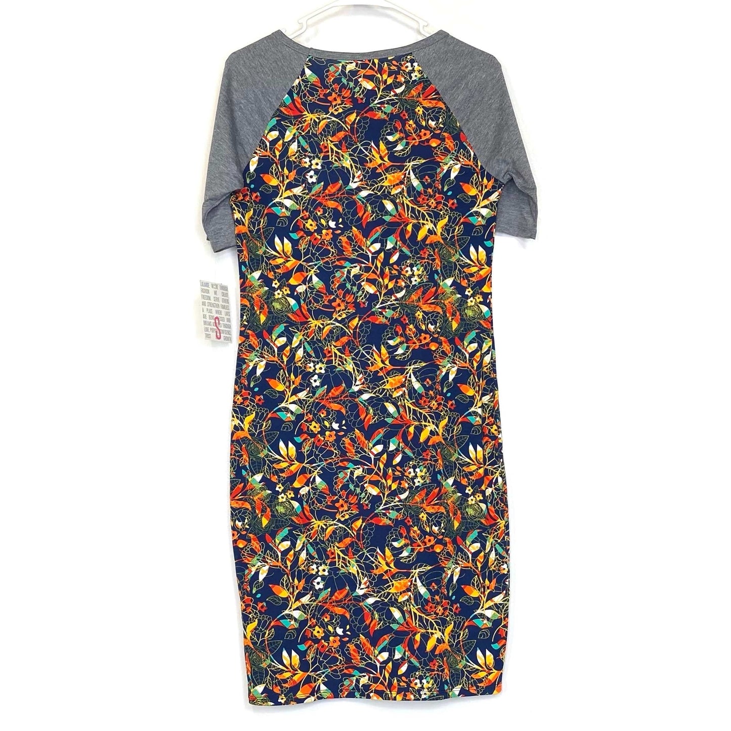 LuLaRoe Julia Bodycon Dress | S (4-6) | Green/Gray/White | Floral | NWT