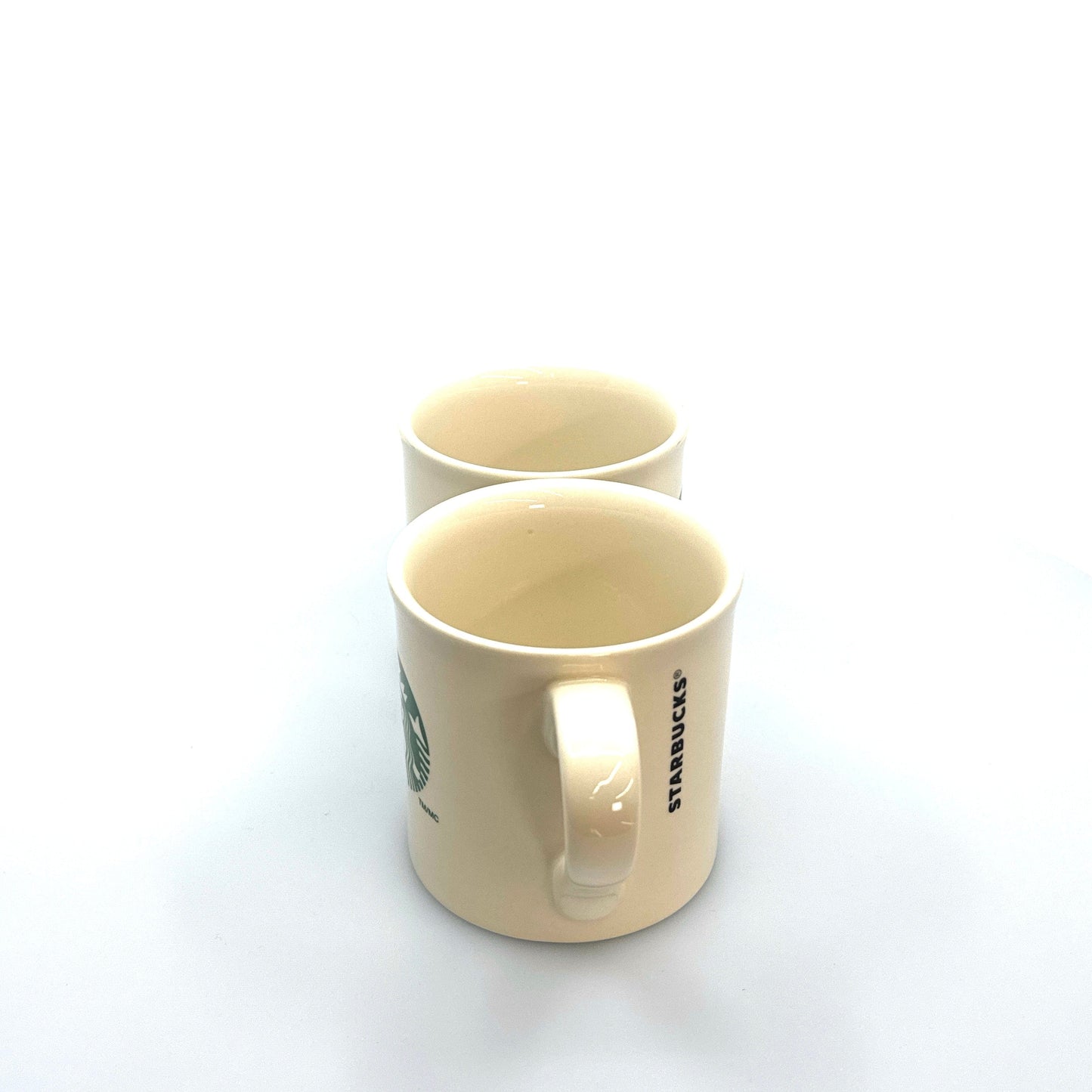 Set of 2 Starbucks Classic Green Mermaid Logo Porcelain 16oz, Pre-Owned