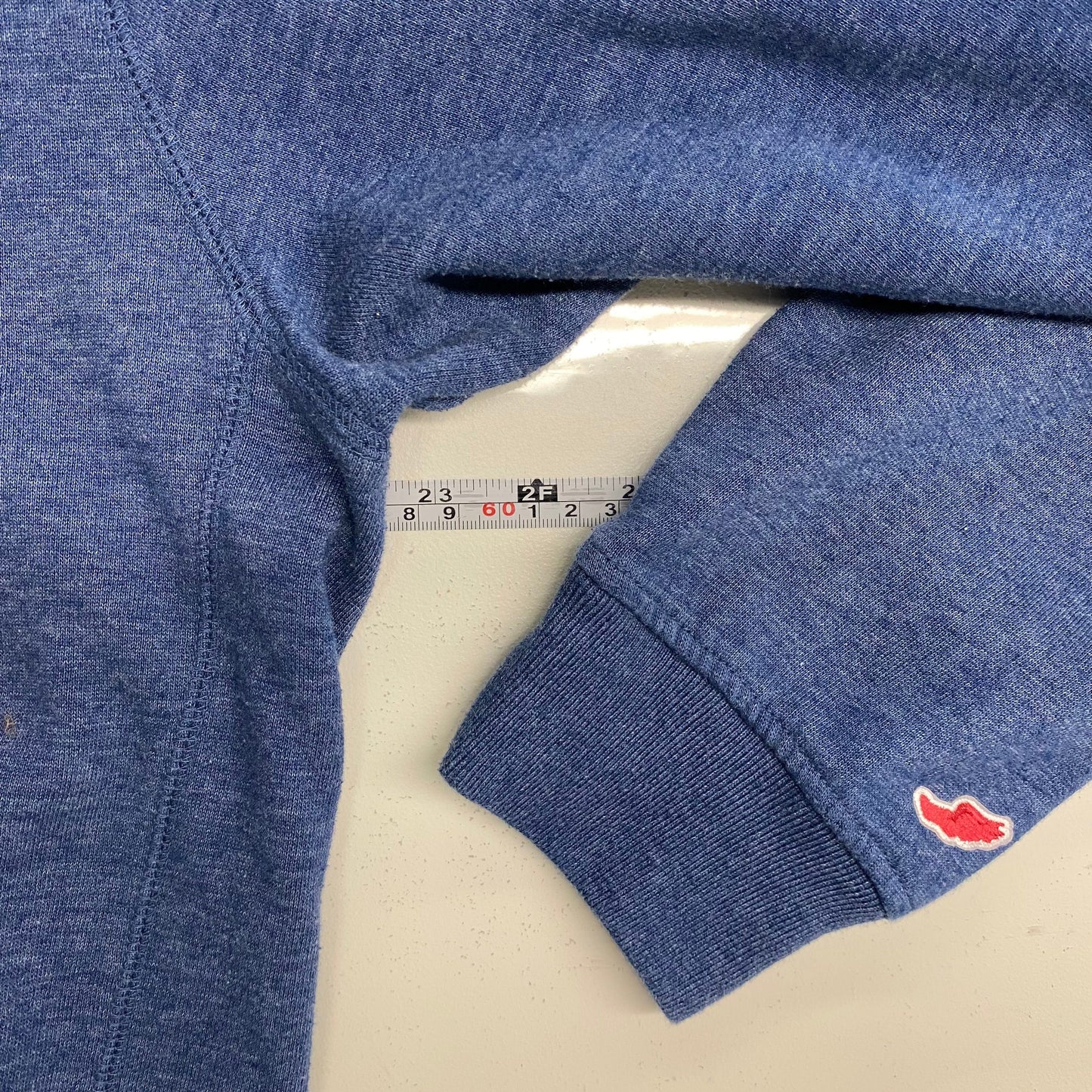 League Brand ‘KANSAS’ Pullover Sweatshirt Size L Blue 1/4 Zip L/s Tri-Blend Pre-Owned