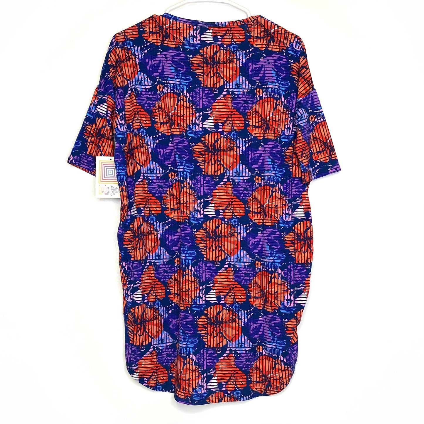 LuLaRoe Womens Size XXS Orange/Blue Floral IRMA S/s Top NWT