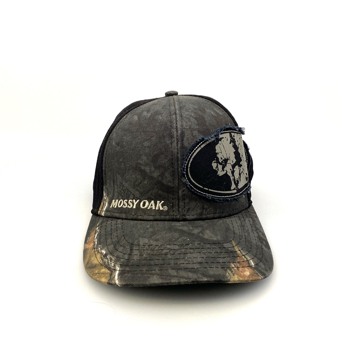 Mossy Oak Hunting Mens L/XL Mesh SnapBack Trucker Hat Gray/Black