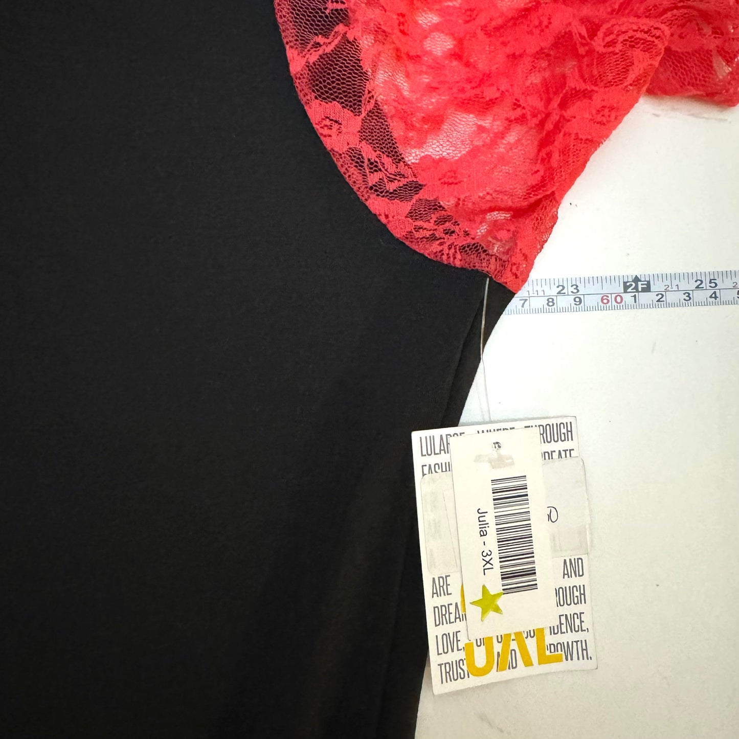 LuLaRoe Julia Bodycon Dress | 3XL (24-26) | Black/Pink | Colorblock | NWT
