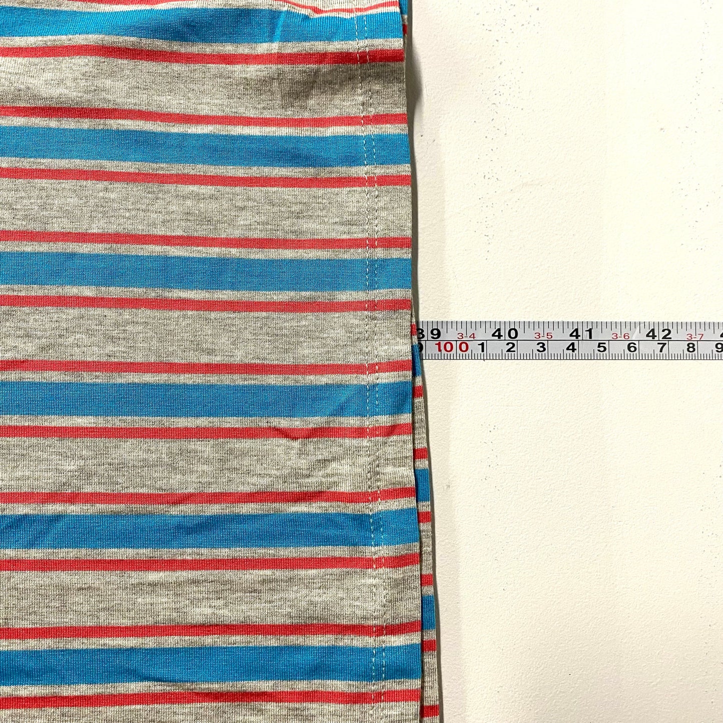 LuLaRoe Julia Bodycon Dress | M (8-10) | Gray/Blue/Red | Striped | NWT