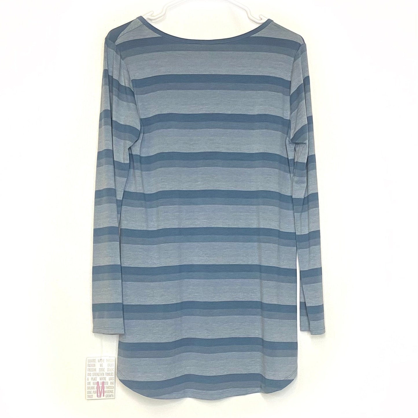 LuLaRoe Womens M Light Blue Ombré Striped Lynnae L/s Activewear Top NWT