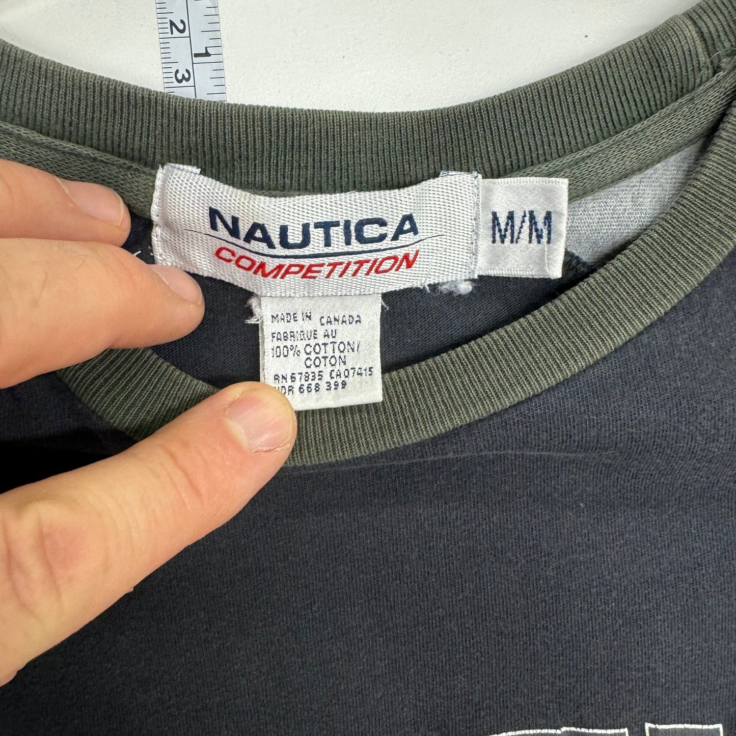 Nautical Competition | Mens Colorblock Raglan T-Shirt | Color: Gray/Gray | Size: M | Vintage