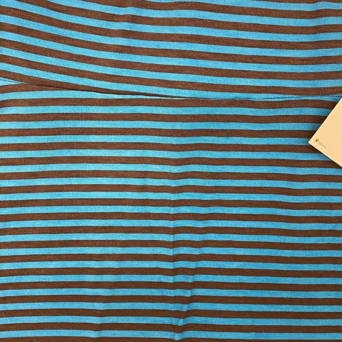 LuLaRoe Azure A-Line Skirt | S (2-4) | Blue/Brown Striped | NWT