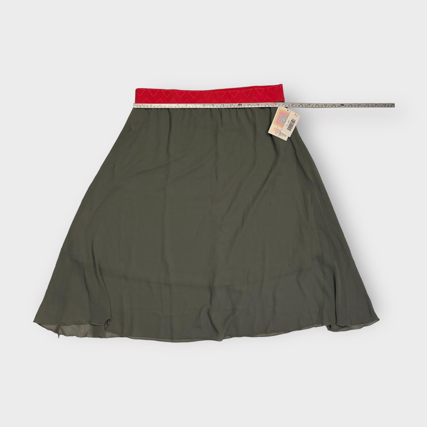 LuLaRoe Lined Lola Skirt | XL | Pink/Gray Colorblock | NWT