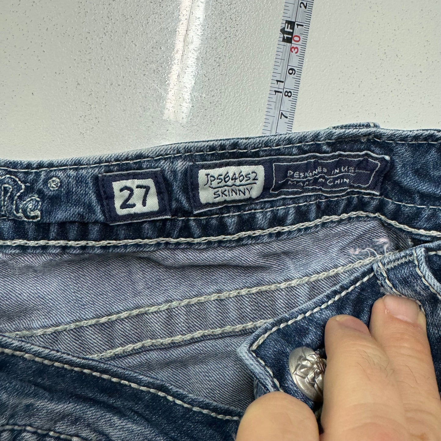 Miss Me Womens Denim Skinny Jeans - Machine Washable Comfort - Perfect for Casual Wear - Available in Blue, Size 27
