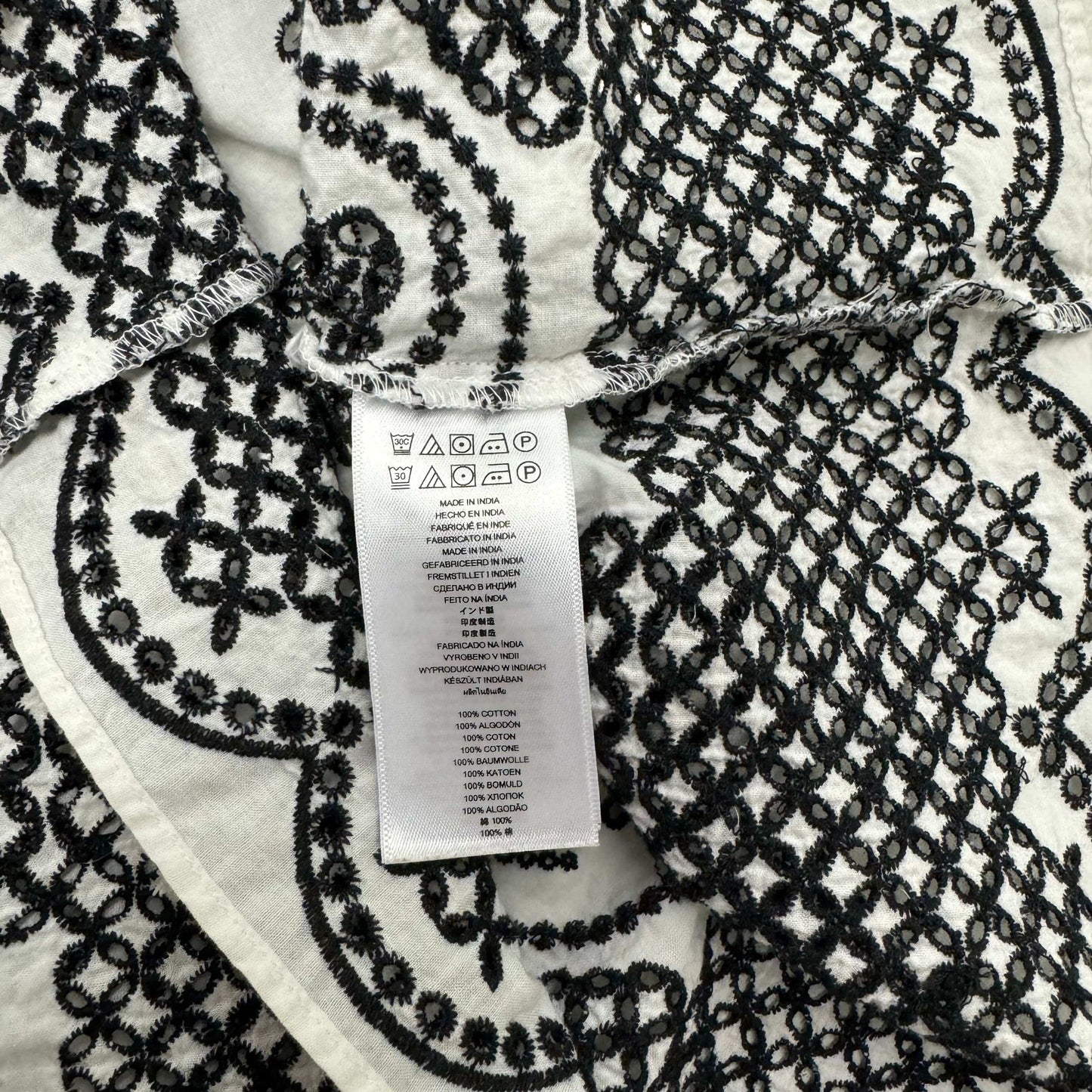 Michael Kors | Womens Embroided Dolman Sleeve Top | Color: White/Black | Size: M | Pre-Owned