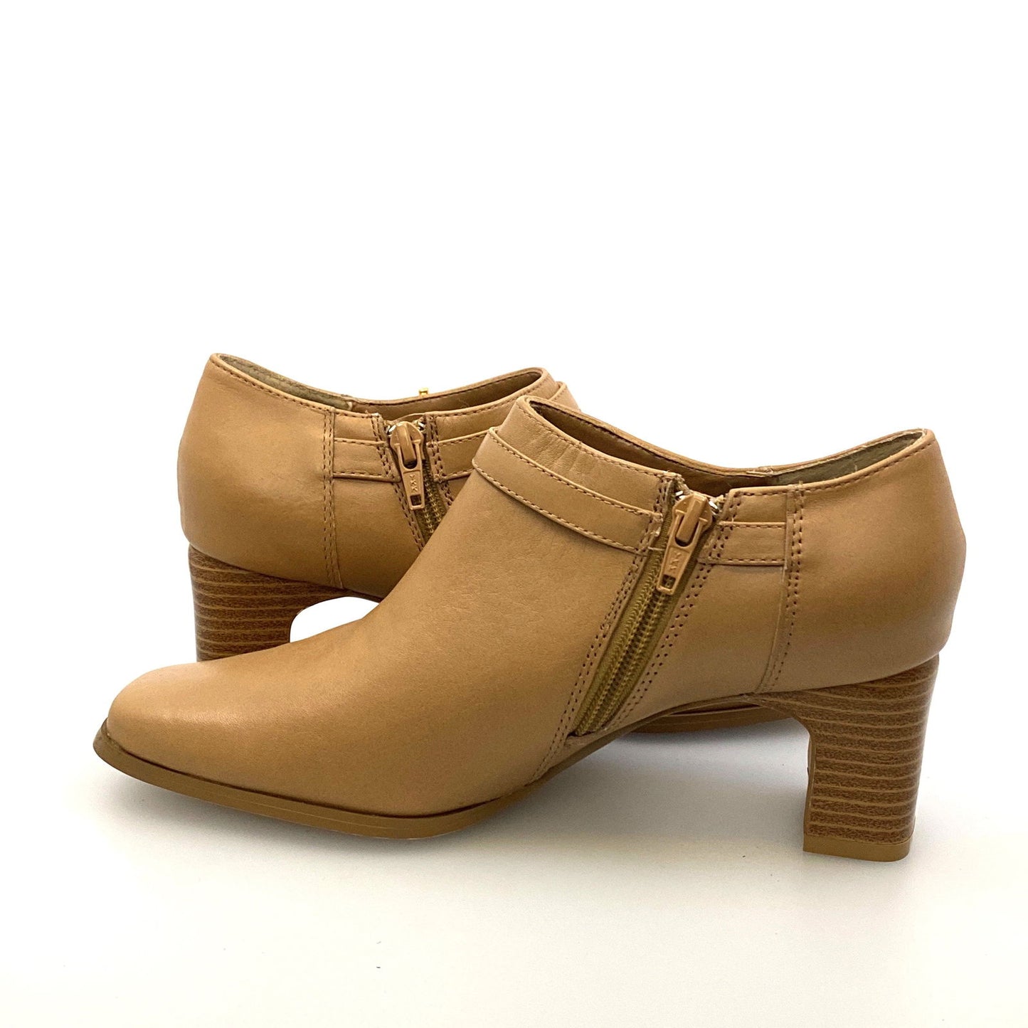 AJ Valenci Womens Size 6M Beige Leather Booties Boots Shoes Side Zipper - | Buy at Parsimony Shoppes