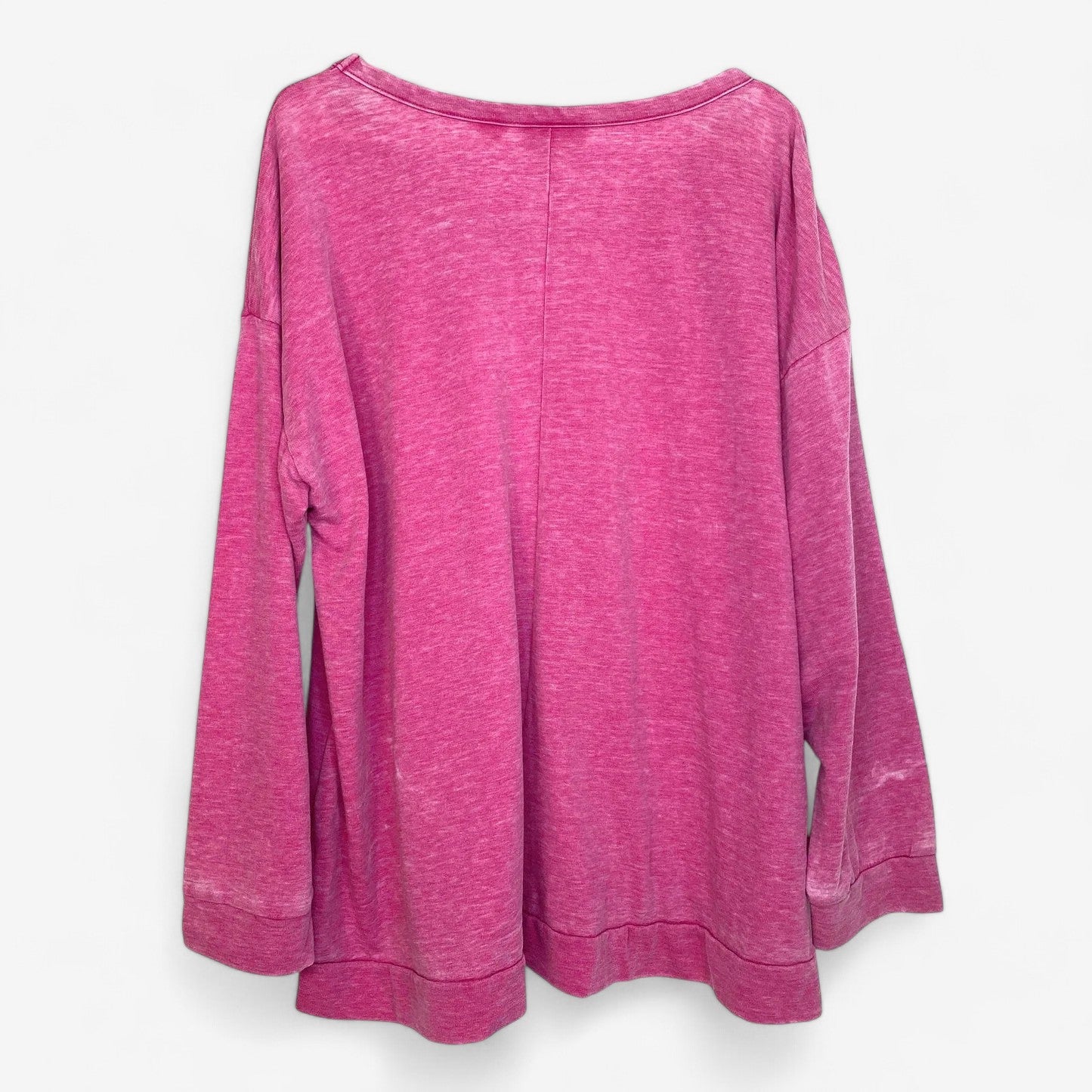 Avenue Women's Heather Pink Scoop Neck Embellished Sweatshirt - Size 18/20 - Pre-Owned