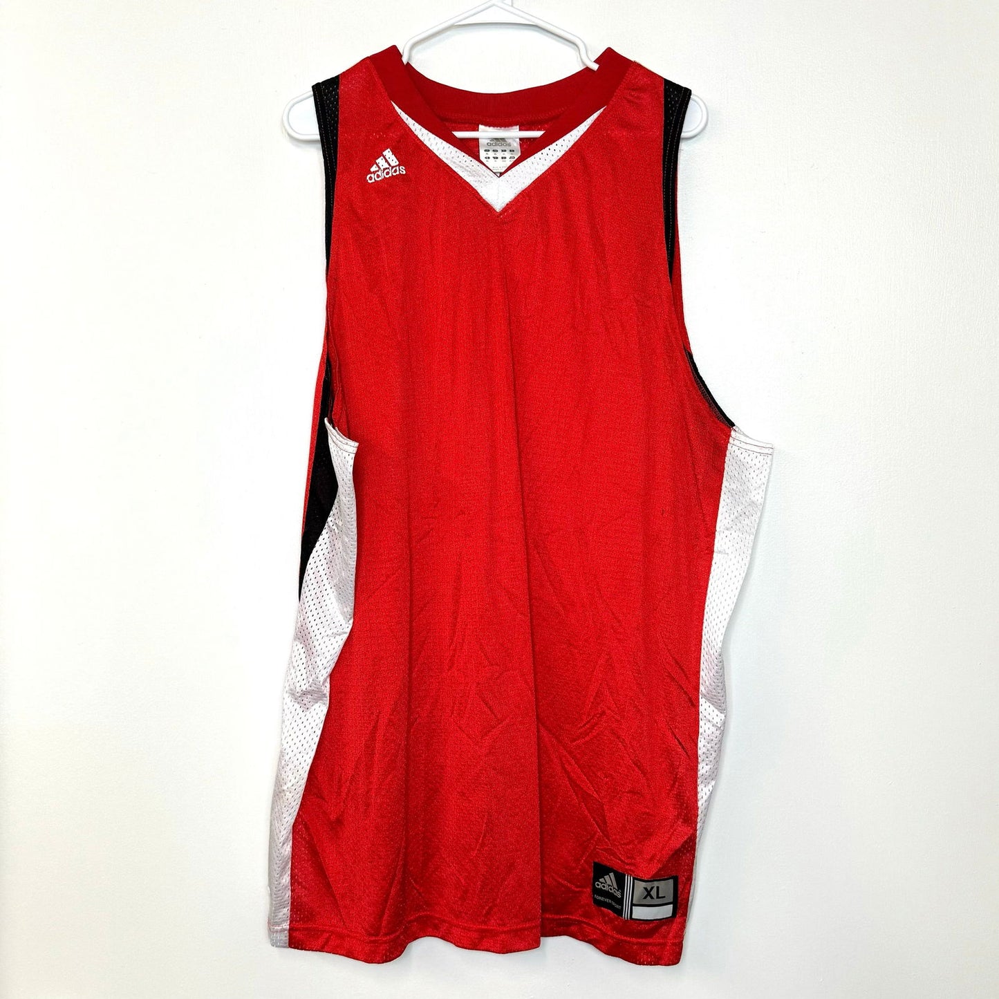 Adidas | Mens Mesh Basketball Mesh Tank Top | Color: Red/White/Black | Size: XL | NEW - | Buy at Parsimony Shoppes