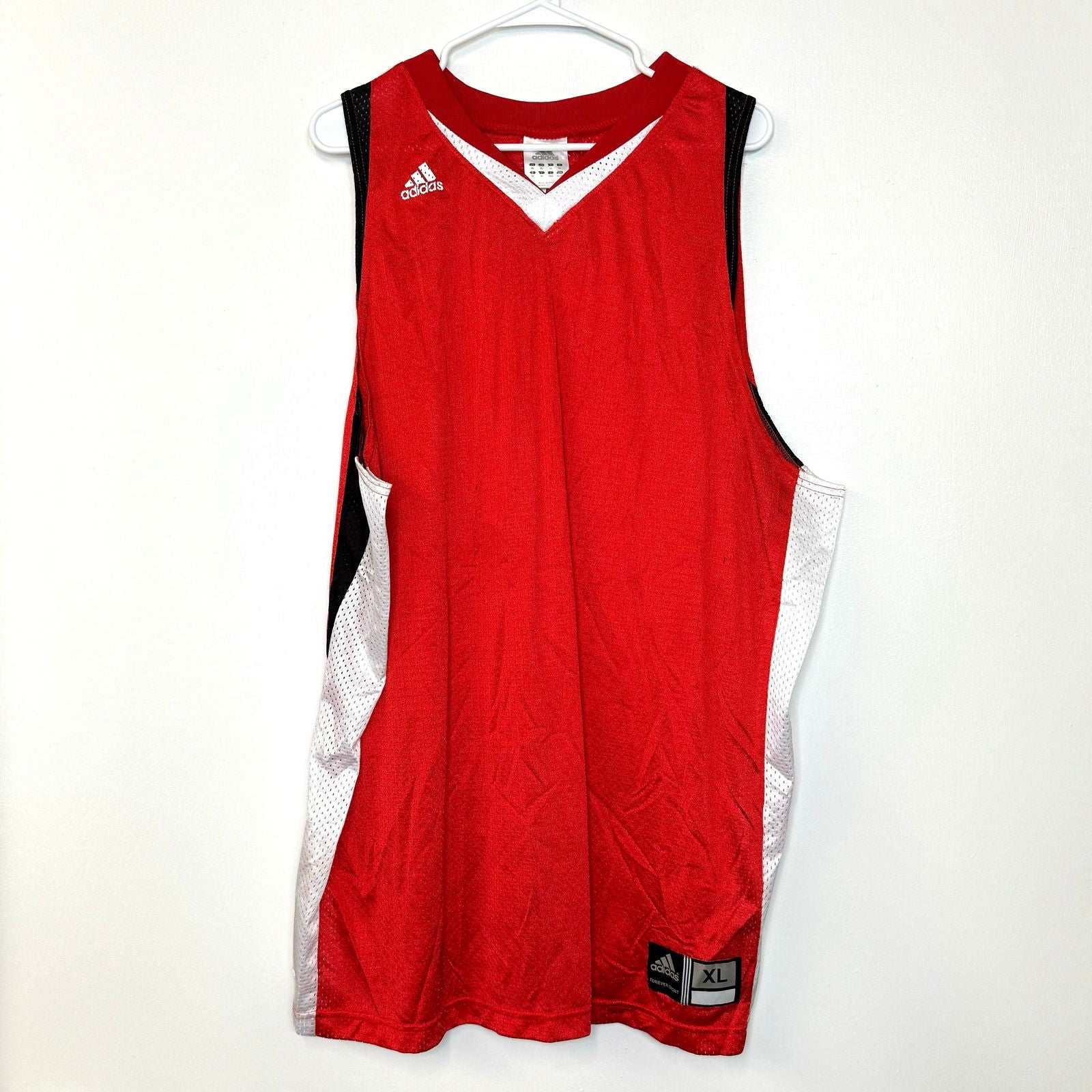 Adidas | Mens Mesh Basketball Mesh Tank Top | Color: Red/White/Black | Size: XL | NEW -  | Buy at Parsimony Shoppes