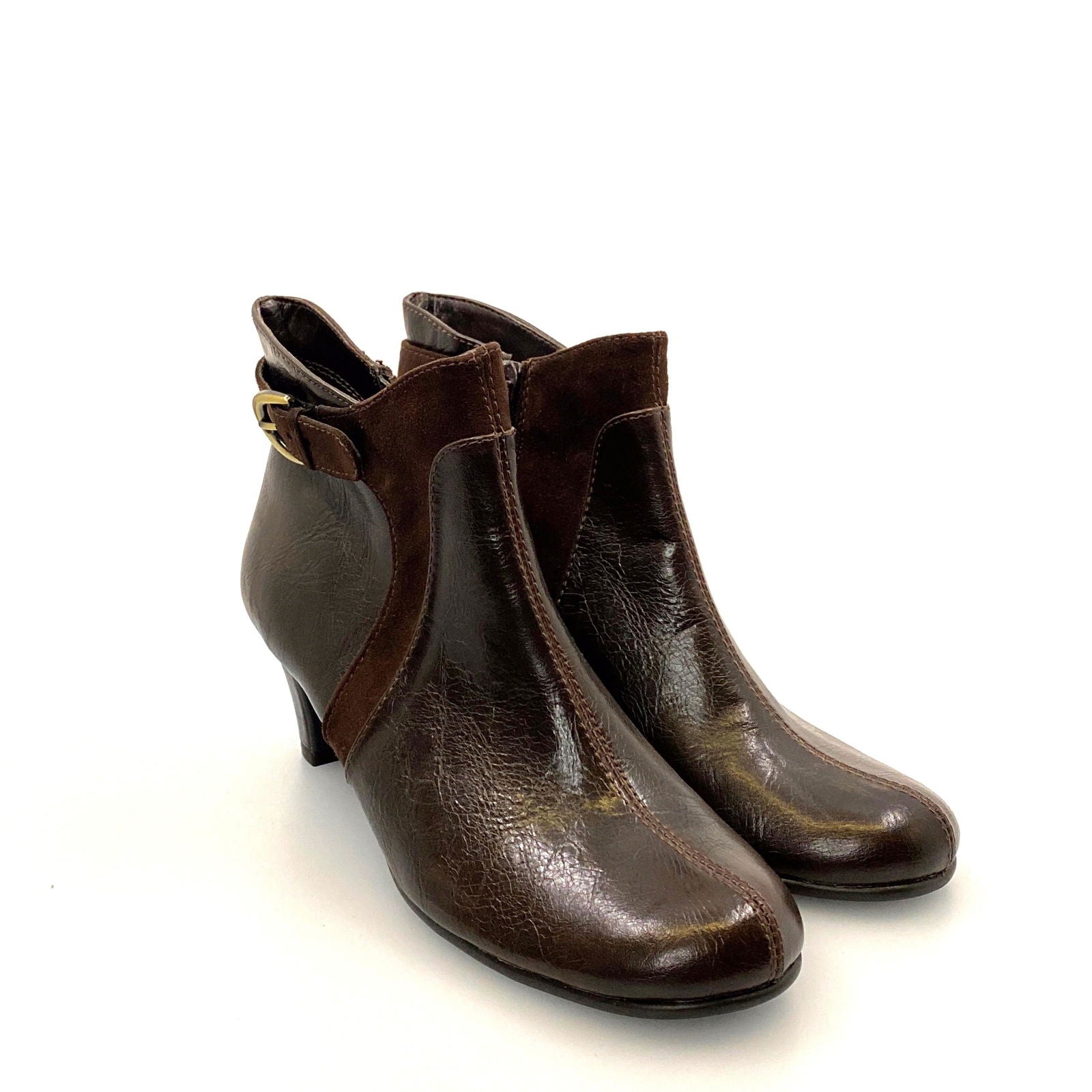 Aerosoles Womens Size 5.5M Brown Faux Leather PLAYROOM Ankle Boots -  | Buy at Parsimony Shoppes