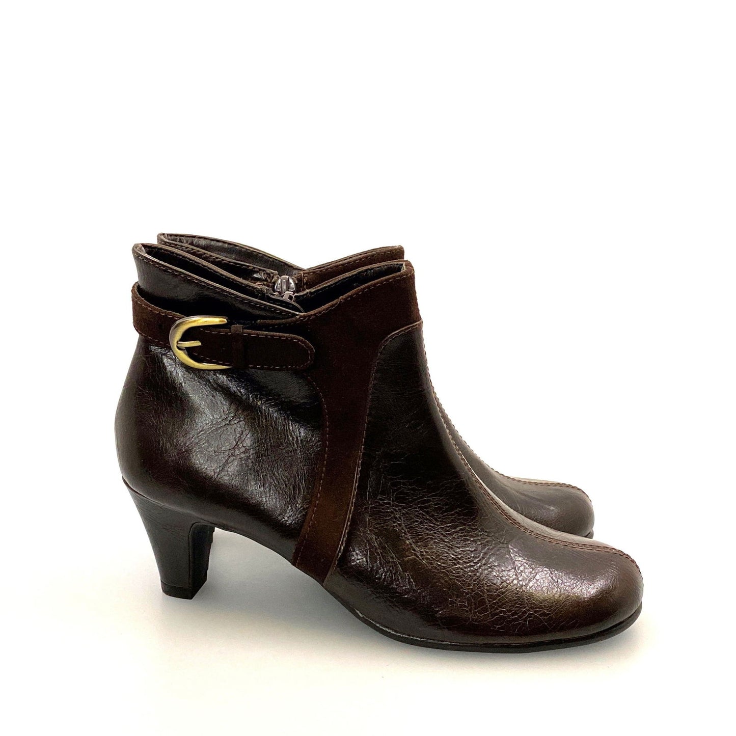 Aerosoles Womens Size 5.5M Brown Faux Leather PLAYROOM Ankle Boots - | Buy at Parsimony Shoppes