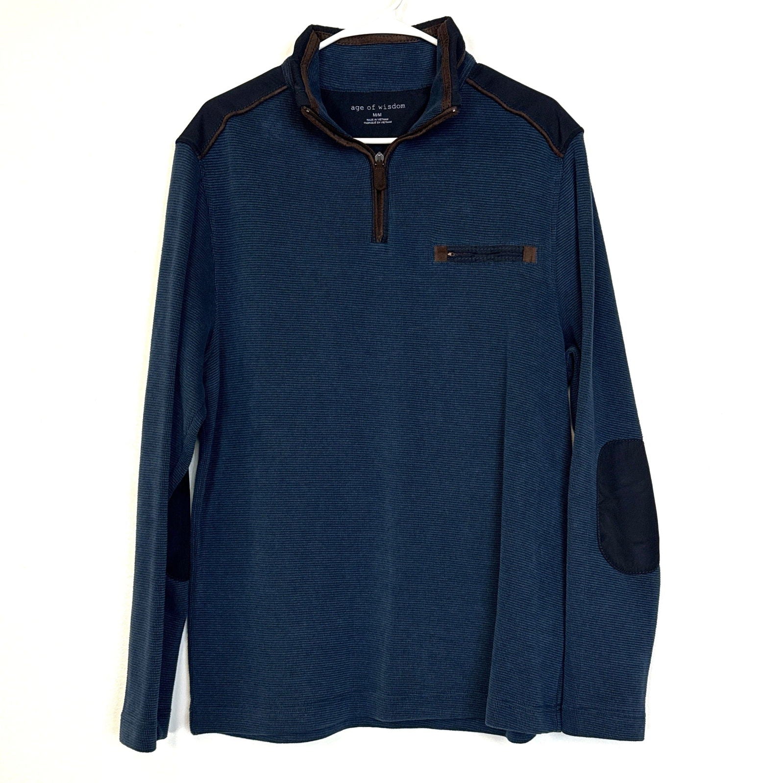 Age of Wisdom Mens Size M Blue 1/4 Zip-Up Sweater L/s Pre-Owned -  | Buy at Parsimony Shoppes