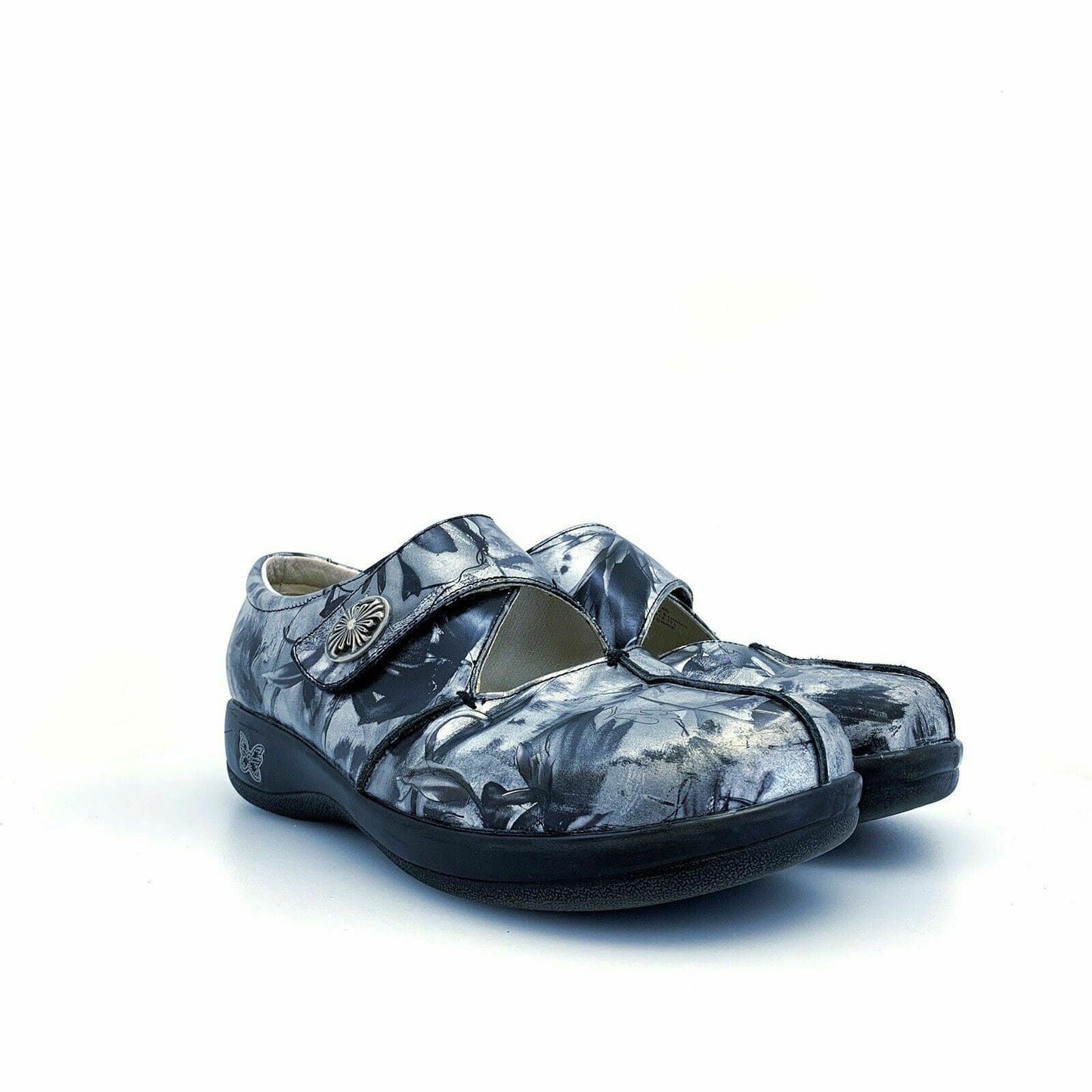 Alegria | Kaitlyn Mary Jane Womens Shoes| Size: 40 | Color: Silver / Black Patina | Pre-Owned - | Buy at Parsimony Shoppes