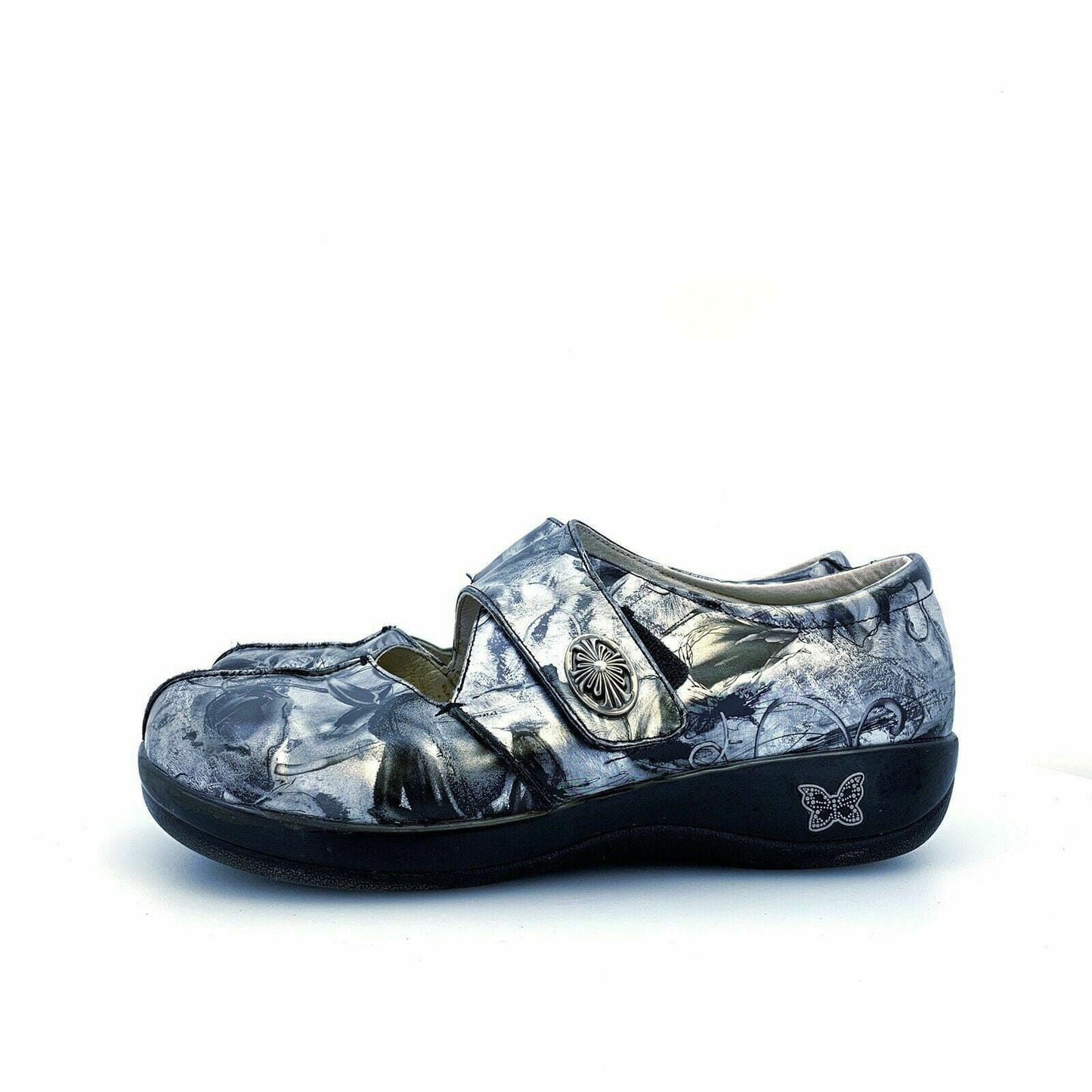 Alegria | Kaitlyn Mary Jane Womens Shoes| Size: 40 | Color: Silver / Black Patina | Pre-Owned - | Buy at Parsimony Shoppes