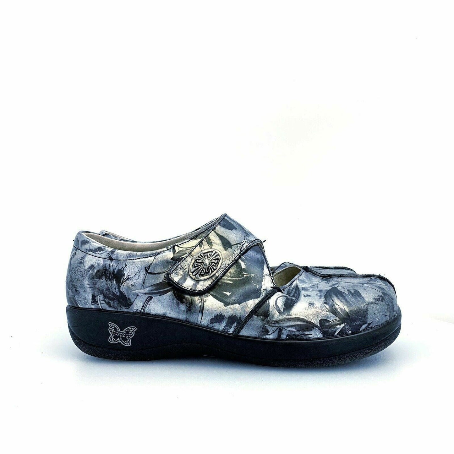 Alegria | Kaitlyn Mary Jane Womens Shoes| Size: 40 | Color: Silver / Black Patina | Pre-Owned - | Buy at Parsimony Shoppes