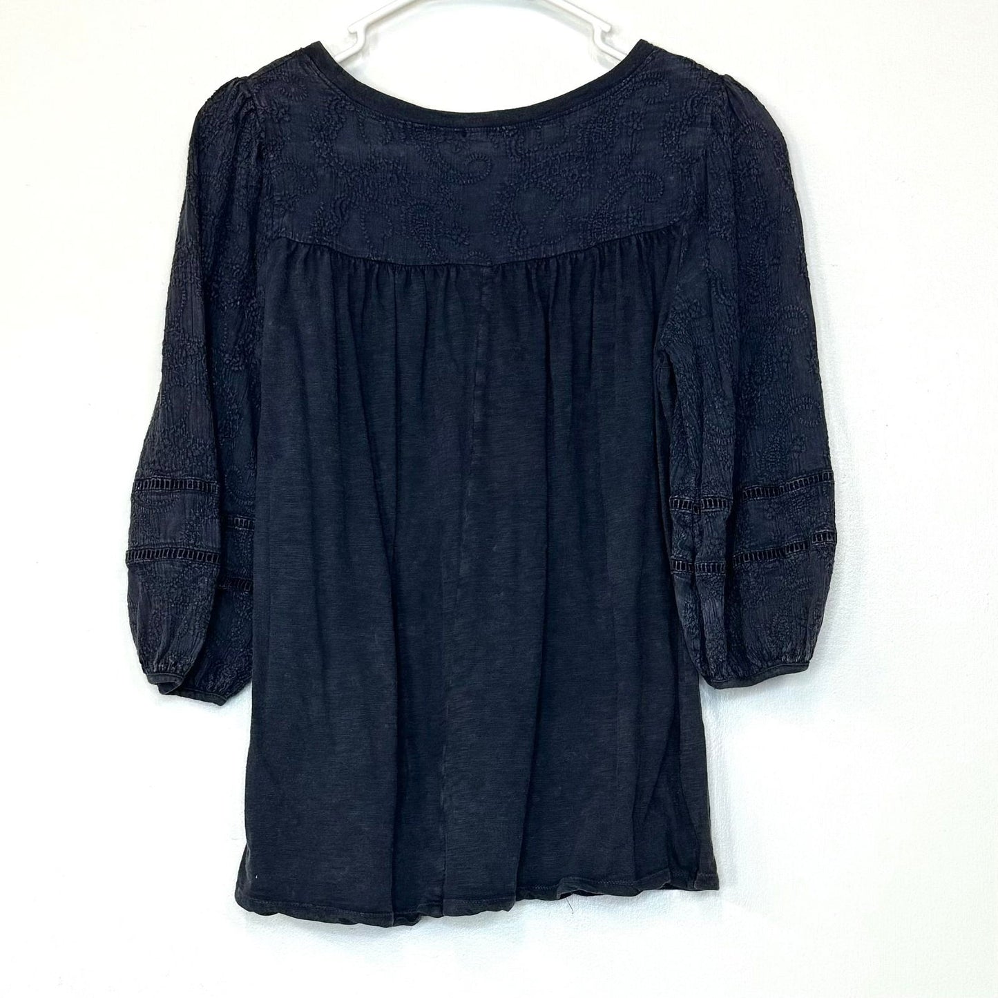Altar’d State | Womens Contrast-Knit Peasant Top | Color: Blue | Size: S - | Buy at Parsimony Shoppes