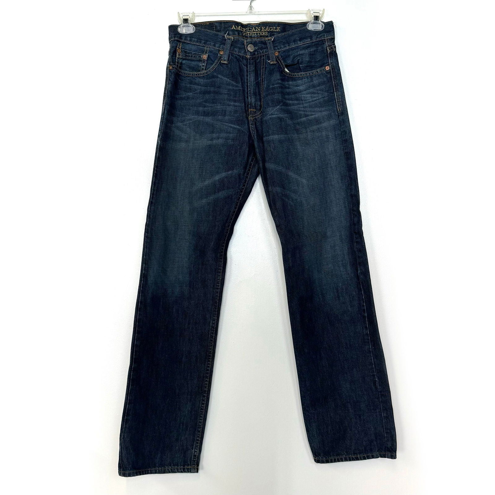 Relaxed Straight Denim Jeans for Men Blue Casual Style 2024