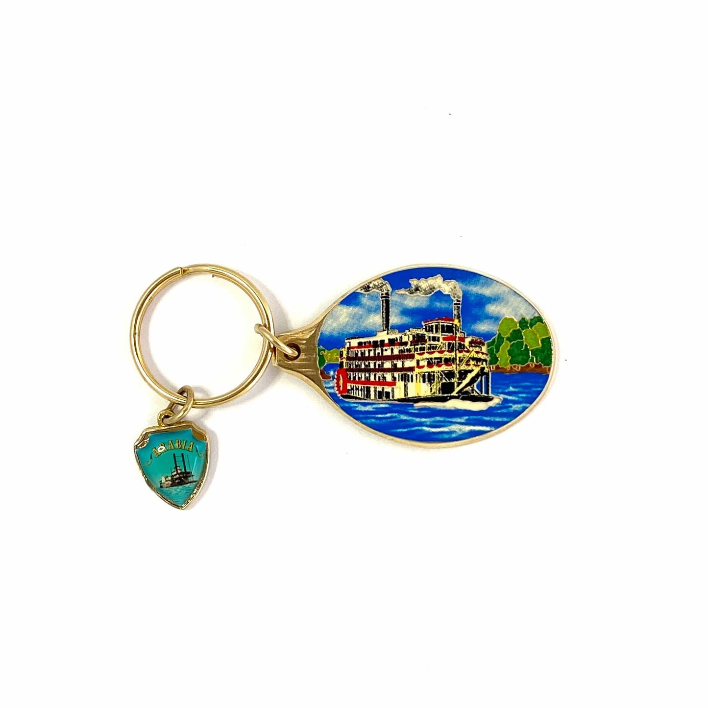 American Riverboats Goldtone Metal Travel Souvenir Keychain "Arabia" - | Buy at Parsimony Shoppes