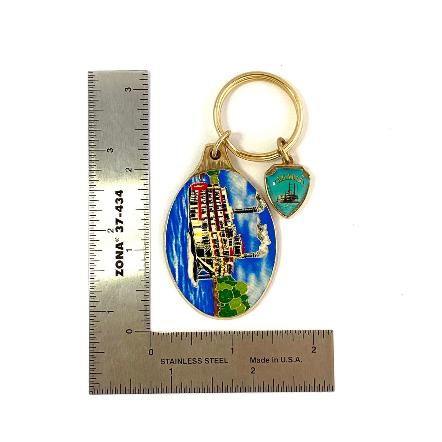American Riverboats Goldtone Metal Travel Souvenir Keychain "Arabia" - | Buy at Parsimony Shoppes