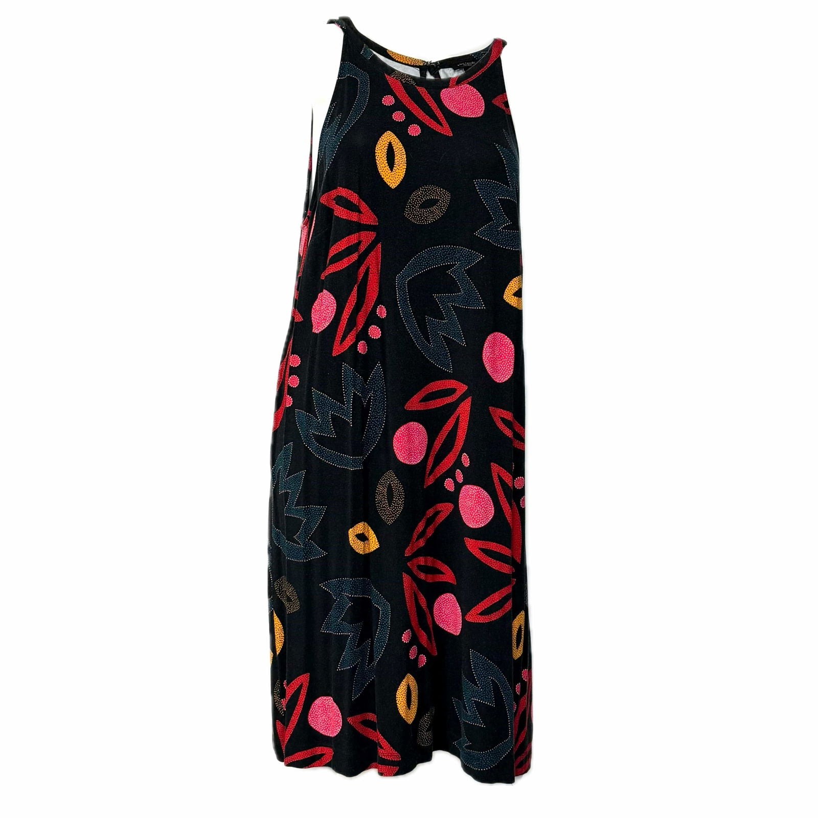 Ann Taylor Factory Floral Summer Tank Dress Color: Black