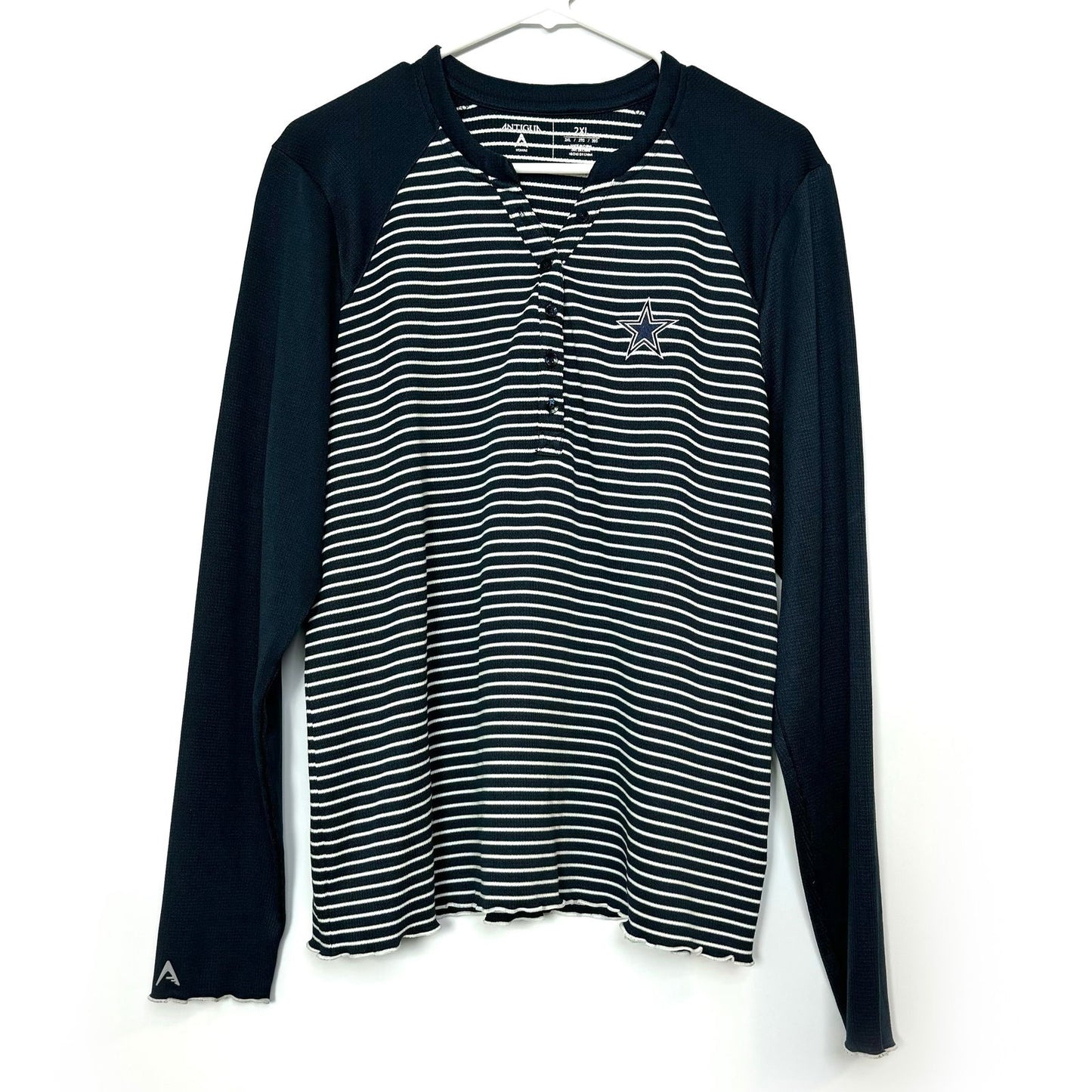 Antigua | Dallas Cowboys Striped Henley Shirt L/s | Blue/White | Size: 2XL | EUC - | Buy at Parsimony Shoppes