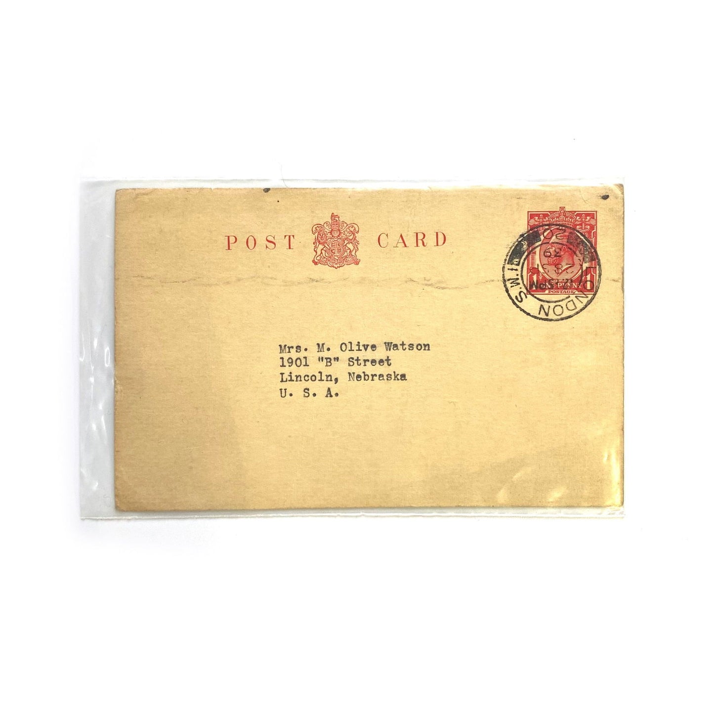 Antique Postal Card - “Dear Mother” Personal London & Nebraska 1939 - | Buy at Parsimony Shoppes