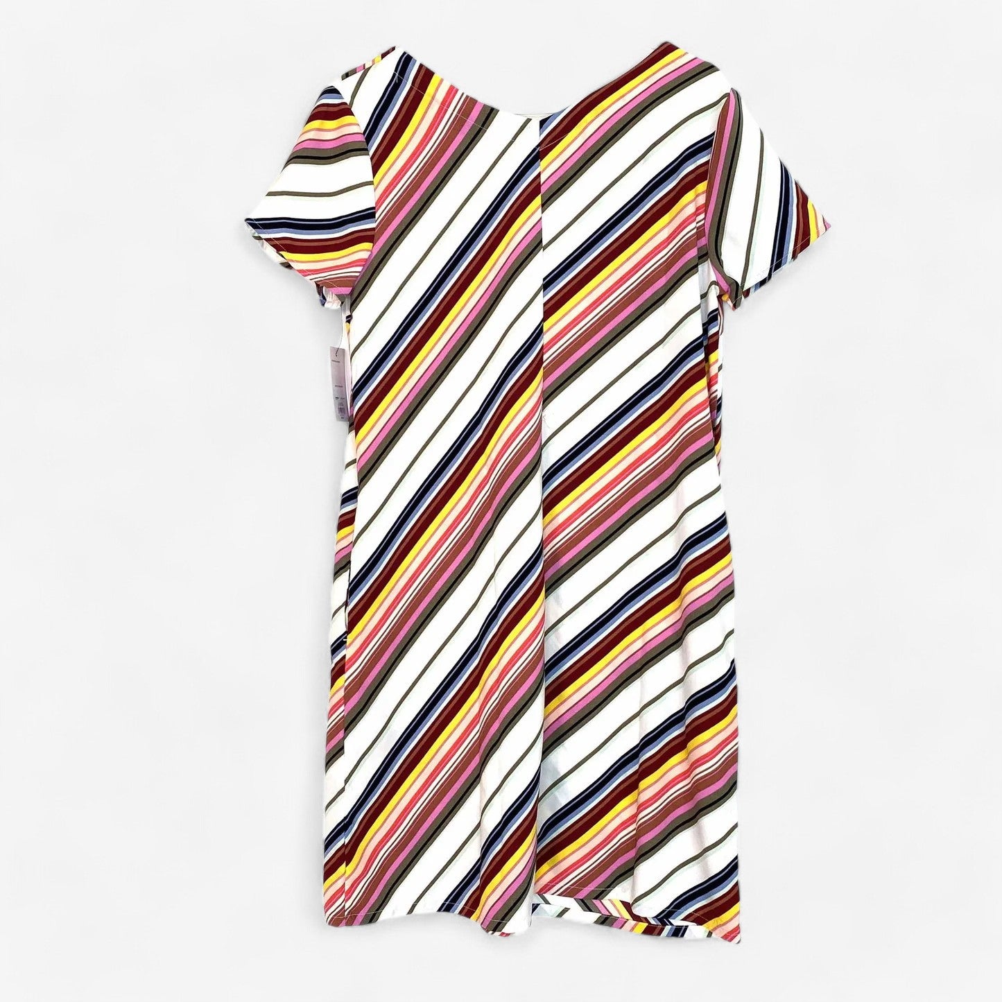 Apt. 9 Women's Multicolor Striped Short Sleeve Dress with Pockets - Size M