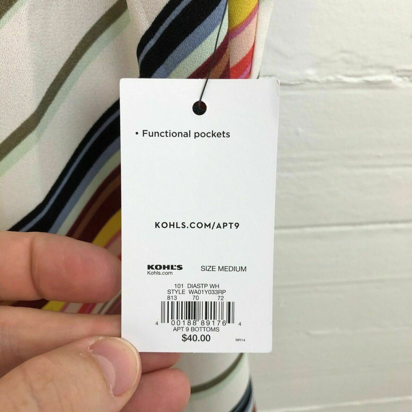 Apt 9 Women Size M Dress Multicolor Striped Functional Pockets S/s - | Buy at Parsimony Shoppes