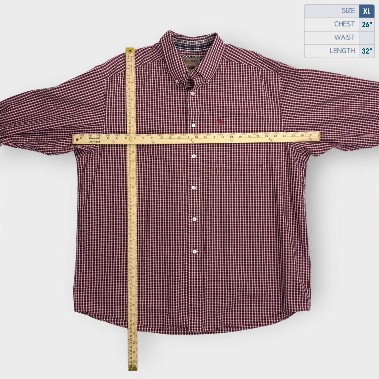 Ariat Mens Button-Down L/s Dress Shirt | XL | Red Plaid | Wrinkle-Free | EUC -  | Buy at Parsimony Shoppes