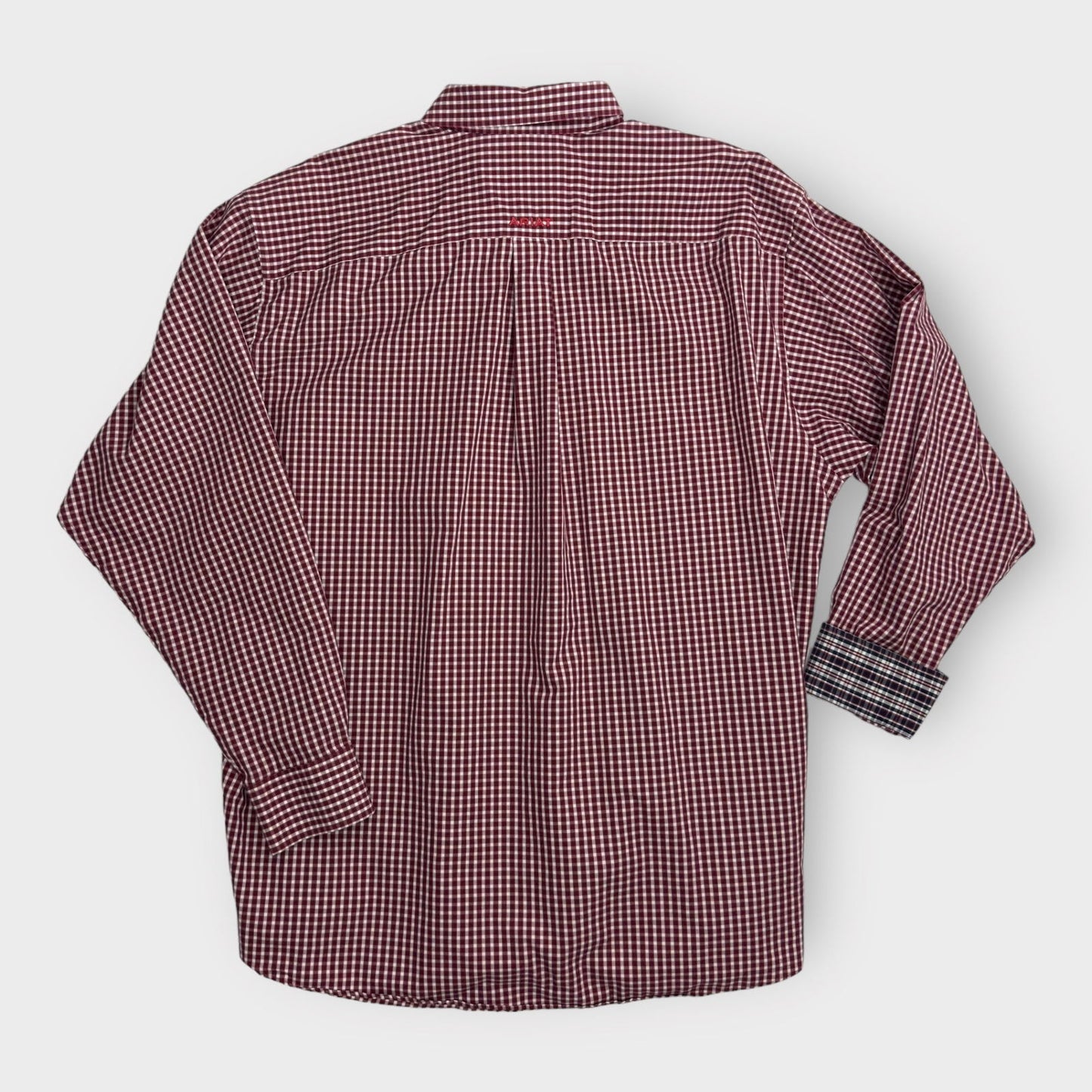 Ariat Mens Button-Down L/s Dress Shirt | XL | Red Plaid | Wrinkle-Free | EUC - | Buy at Parsimony Shoppes