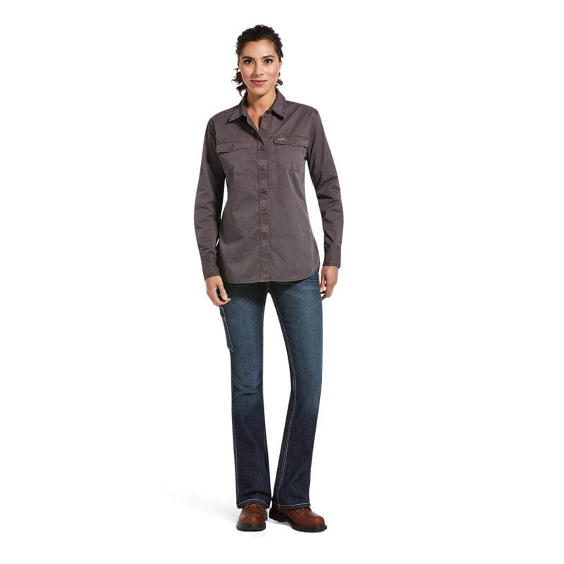 Ariat Womens Rebar Washed Twill Work Shirt Size XL Gray Button-Up L/s NWT - | Buy at Parsimony Shoppes