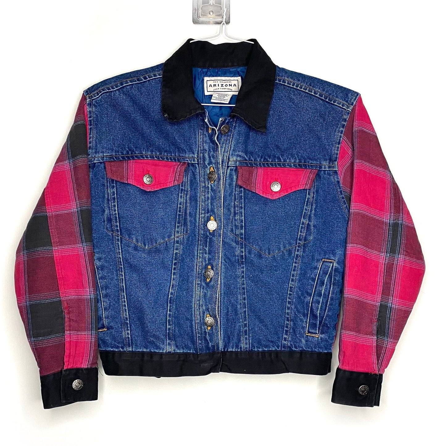 Arizona Jeans Company Girls Size S Blue Denim Quilted Jean Jacket Plaid L/s Pre-Owned -  | Buy at Parsimony Shoppes