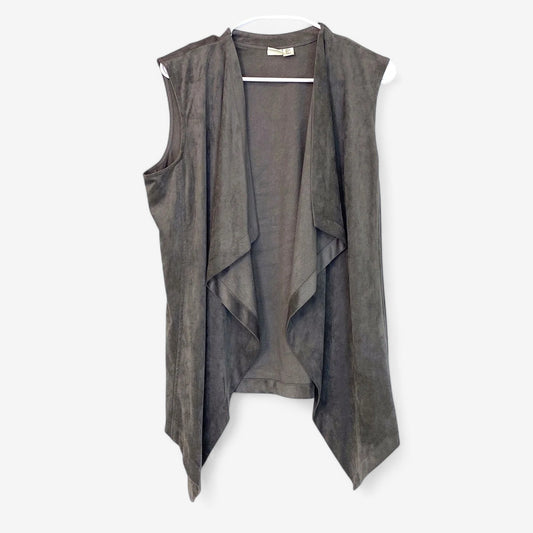 Artisan NY Women's Gray Faux Suede Vest - Size L
