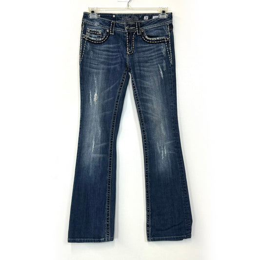 Miss Me Women's Denim Bootcut Jeans - Machine Washable Comfort for Everyday Wear - Available in Blue - Size 28