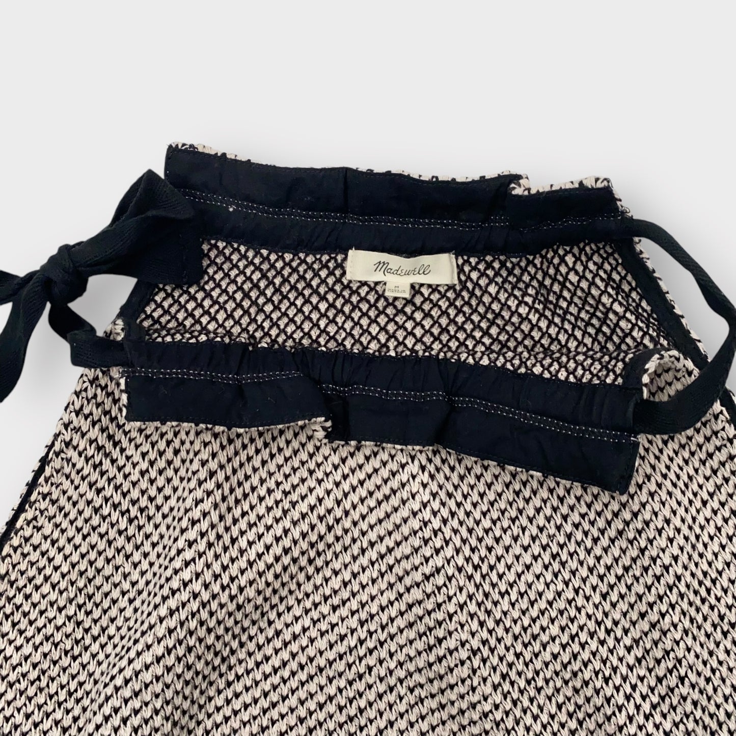 Madewell Women's Black & White Tie Halter Top - Size M