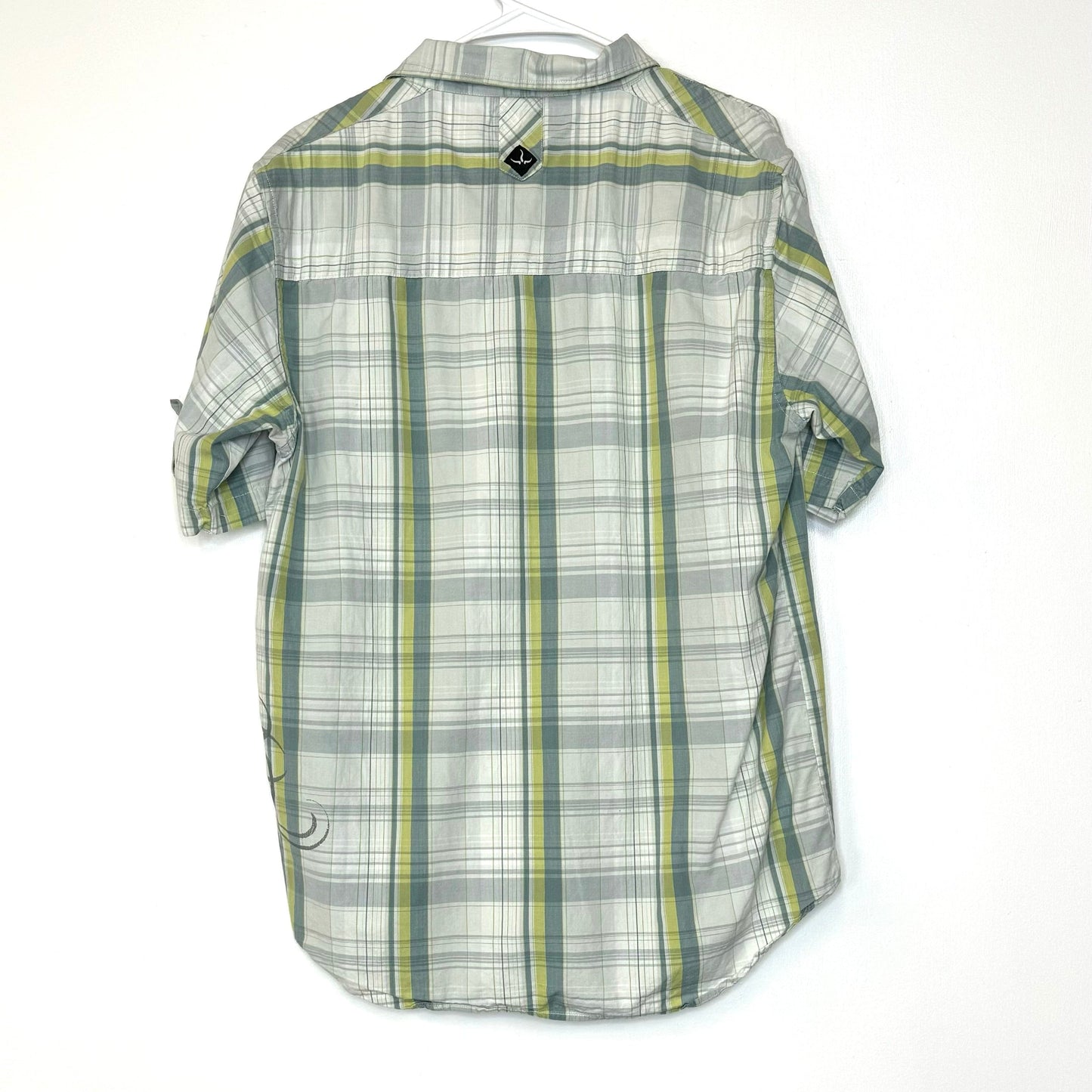 Prana | Mens S/s Plaid Button-Up Casual Shirt | Color: Green/White | Size: L | Pre-Owned
