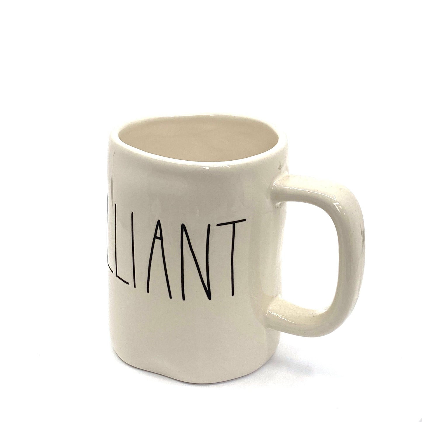 Rae Dunn Artisan Collection ‘BRILLIANT’ Large Letter White Coffee Cup Mug By Magenta