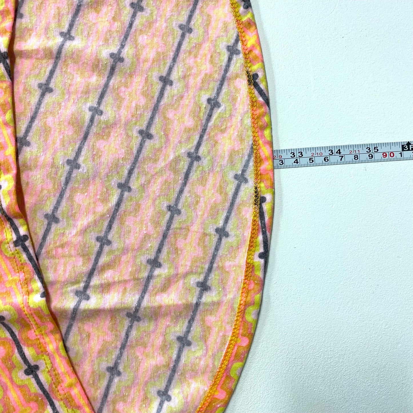 LuLaRoe Womens XXS Irma Orange/Pink/White Link Pattern S/s Tunic Top NWT