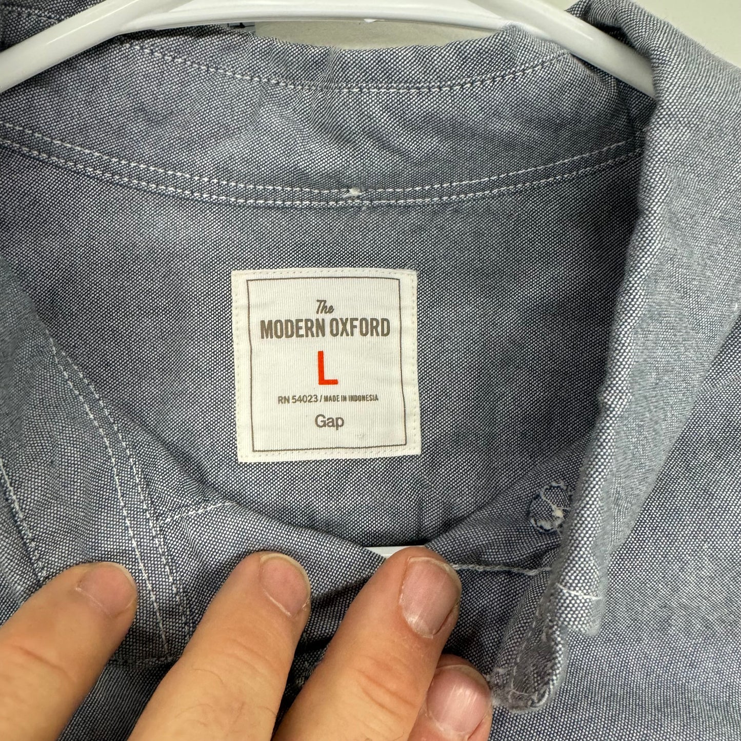 The Gap | Mens Modern Oxford Button-Down Shirt | Color: Gray | Size: L | Pre-Owned