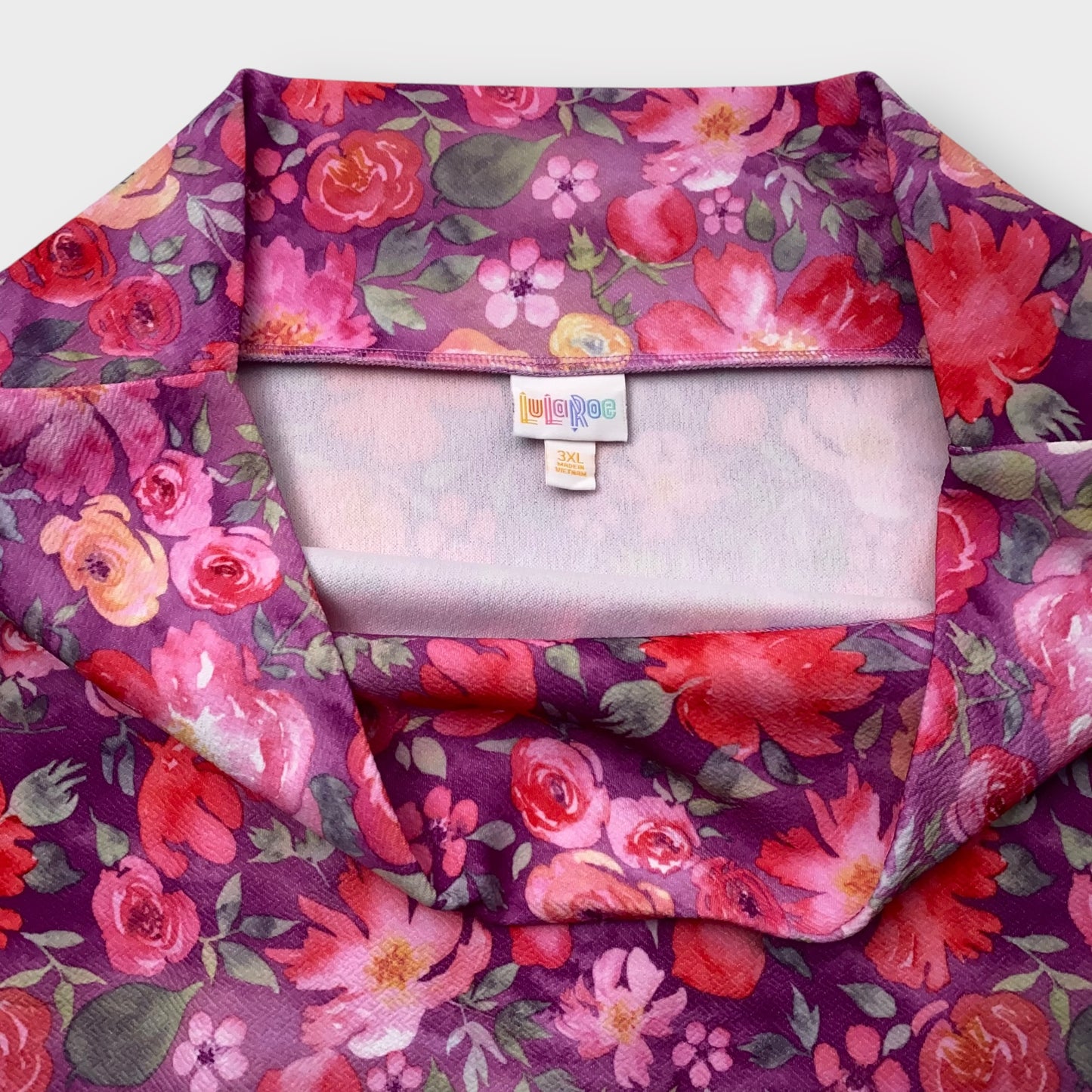LuLaRoe Cassie Pencil Skirt - Purple/Red Watercolor Floral - Women's 3XL (24-26) - NWT