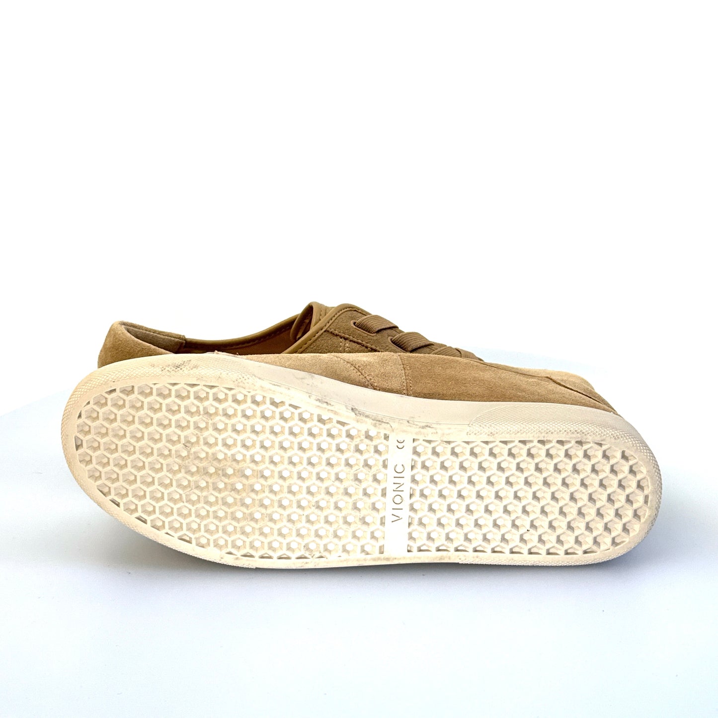 Vionic | Jean Suede Sneakers Water Resistant Cup Sole Shoes | Color: Cream/Tan | Size: 8 | Pre-Owned
