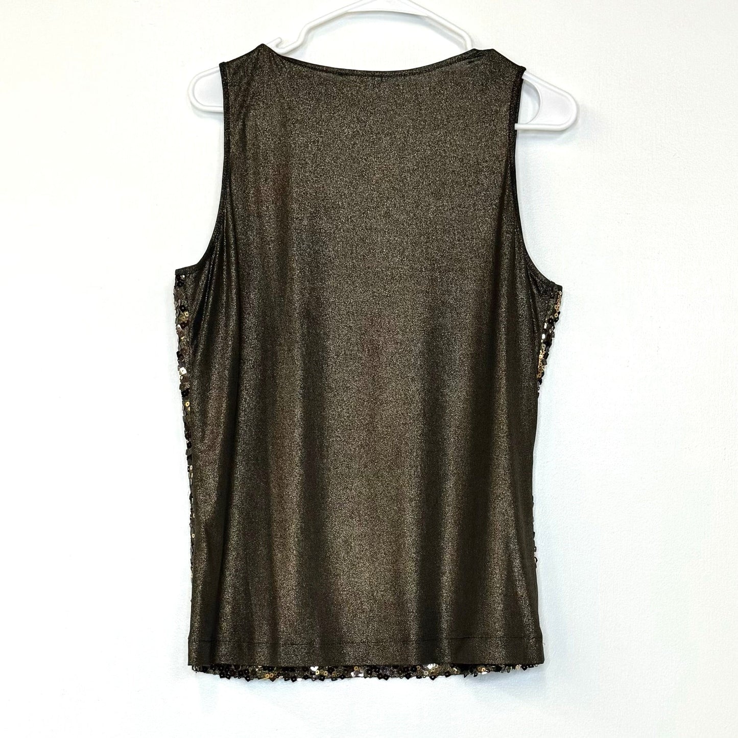 Peter Nygård | Sleeveless Sequined Party Top | Color: Gold/Black | Size: M | Pre-Owned