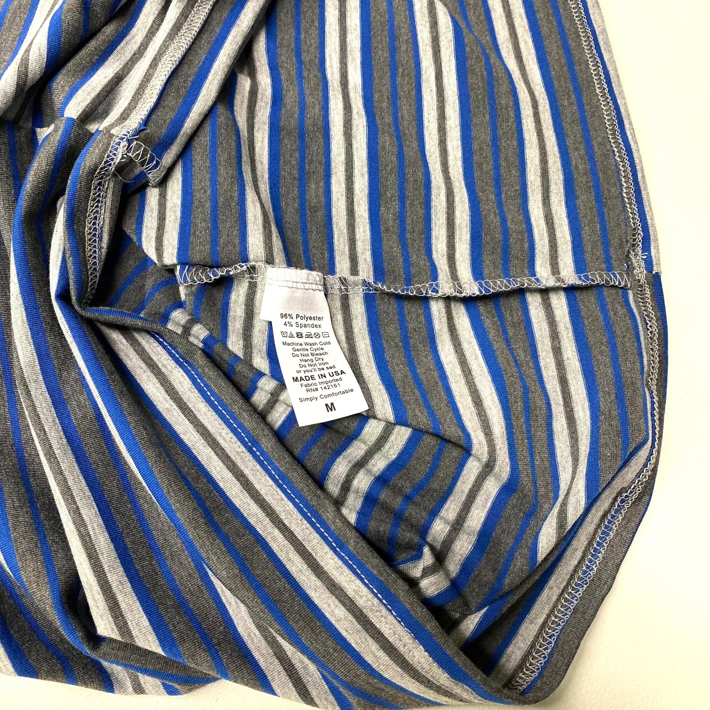 LuLaRoe Womens M Debbie Blue/Gray Balanced Stripes L/s Sheath Dress NWT
