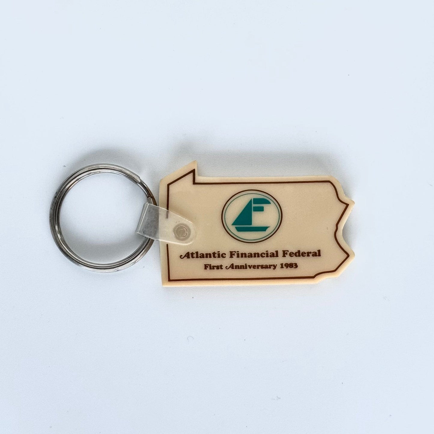 Vintage ‘Atlantic Financial Federal, PA’ Keychain Key Ring Rubber