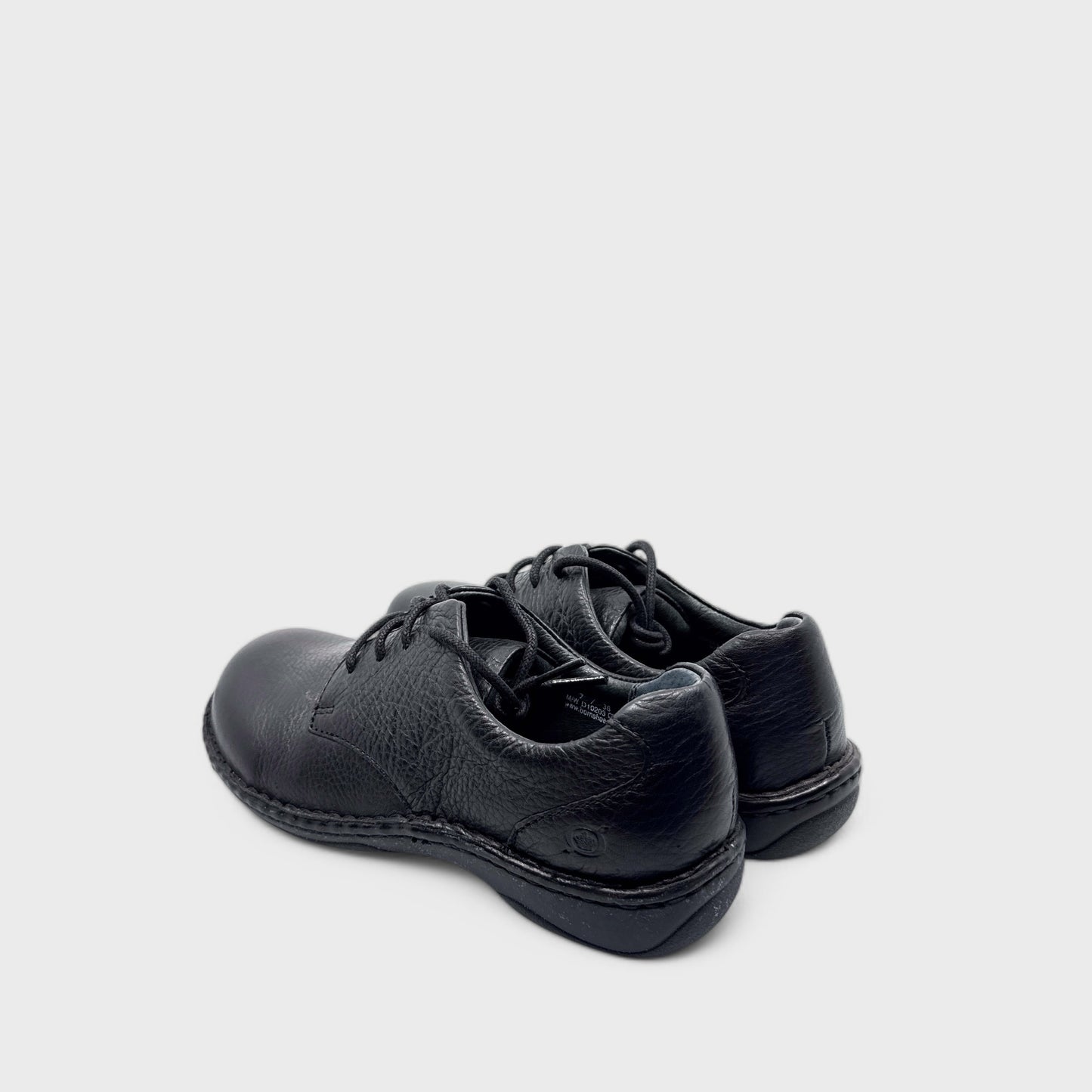Børn Jana Lace-Up Shoes - 7M / EU 38 - Black Full-Grain Leather - Cushioned Comfort - NIB